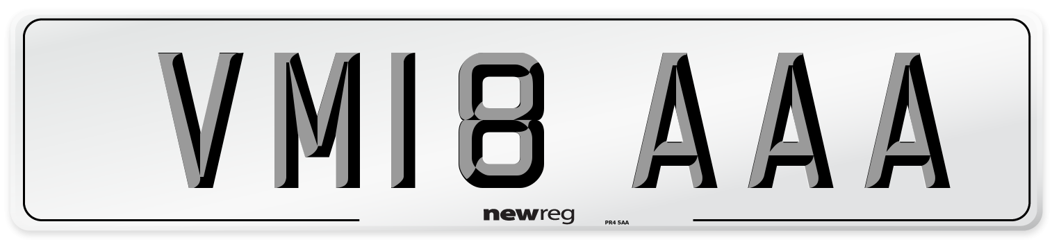 VM18 AAA Number Plate from New Reg